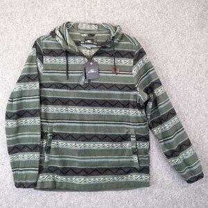 O’Neill Vantage Superfleece 1/4 Zip Hoodie Green Stripe Mens Small NWT